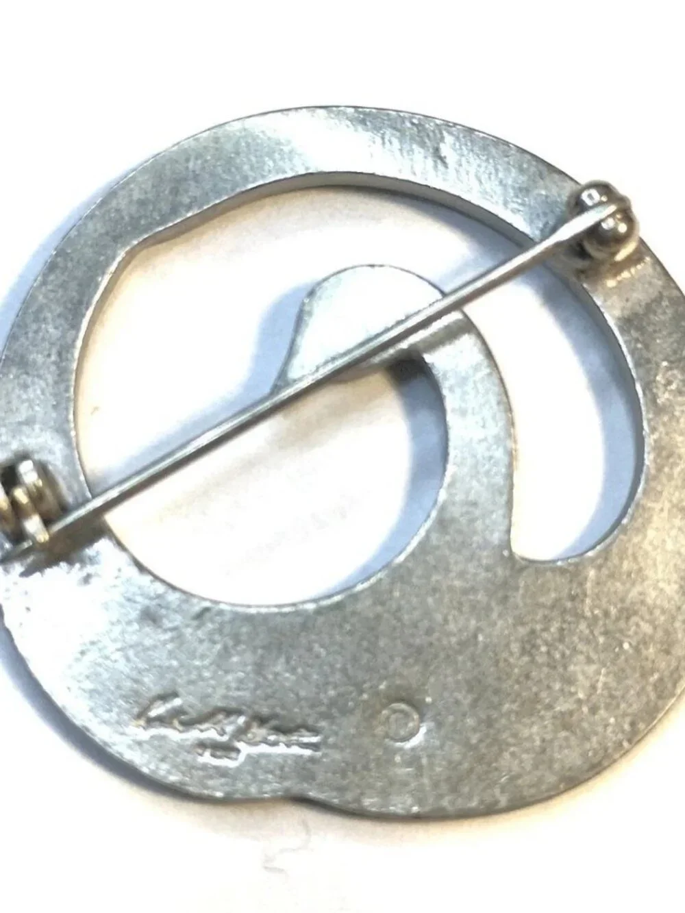 Ken Kantro Vintage 1985 Lovell Design Silver Swan Brooch Pin 1.5 Inch x 1.25